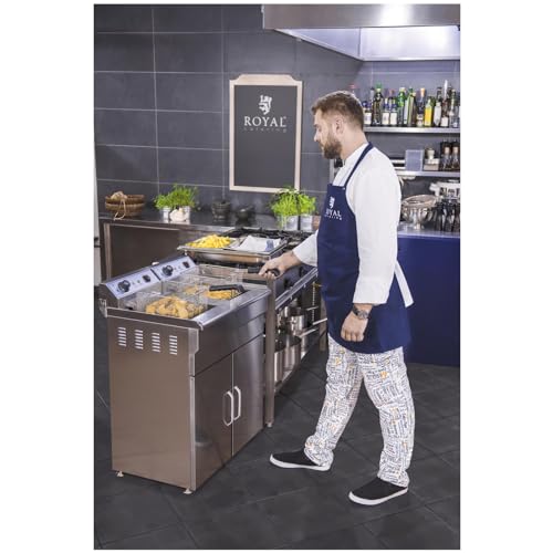 Royal Catering Friteuse Électrique Double Sur Armoire De Restaurant Avec Robinet Professionnelle RCEF16DSH 2 x 16 l Total 2x 10 l DHuile 2 x 6 000 W Courant Triphasé 400 Menagerexpress