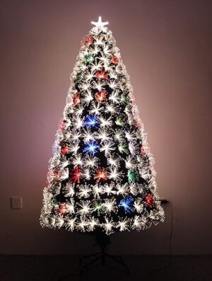 Sapin de Noël à fibre optique LED 2,1 m