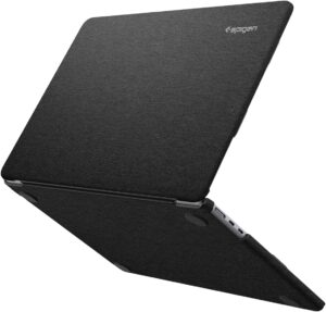 Spigen Urban Fit Coque Compatible avec MacBook Air 13 Pouces M3 (2024) / MacBook Air 13 Pouces M2 A2681 (2022) Protection Rigide - Noir