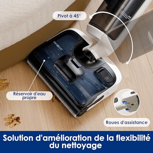 Tineco Floor One Stretch S6 Aspirateur Eau et Poussière Laveur de Sols Conception Plate à 180° Hauteur compacte de 13 cm AutoNettoyage Flashdry à 70℃ en 5 Min Nettoyage des Menagerexpress