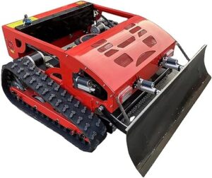 Tondeuse robot hybride essence-électrique avec pelle à neige, tondeuse robotisée télécommandée de 7,5 ch avec télécommande visuelle, capacité d'inclinaison de 45°, pour pelouses...