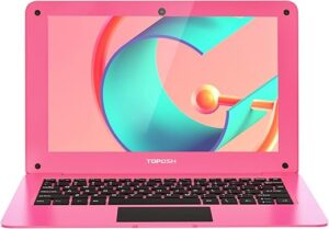 TOPOSH Ordinateur Portable 10 Pouces compatible avec Windows 10 PC Notebook Mini 4Go RAM + 64Go ROM SSD eMMC Processeur compatible avec Intel Celeron N3350 2,4 GHz 64 Bits avec...