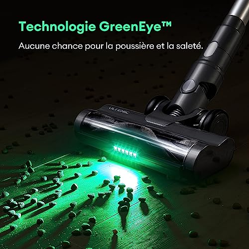 Ultenic Aspirateur Balai sans Fil U12 Vesla 450W 40Kpa Aspirateur sans Fil Puissant avec Detect Laser 45 Min Brosse AntiEmmêlement pour Tapis Poils Animaux Sol Dur Voiture Menagerexpress