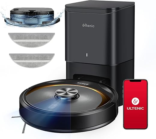 Ultenic T10 Elite Robot Aspirateur Laveur Station AutoVidage Navigation Lidar avec Cartographie Connecté App et Alexa Idéal pour Les Poils danimaux Cheveux Poussière et Menagerexpress