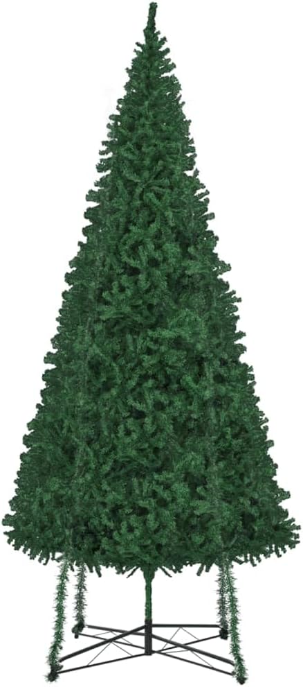 vidaXL Sapin de Noël Artificiel avec Support 500 cm Décoration de Noël Ornement de Vacances Décoration de Fête Salle de Séjour Vert Menagerexpress