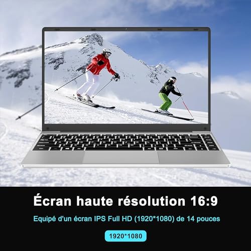 WOZIFAN Ordinateur Portable 128Go Win11 14 Pouces Celeron N4020 Soutien Extension SSD 1TB Pas Cher et Bon léger 24G+5G Double WiFi Bluetooth 42 HDMI inclut Souris sans Menagerexpress