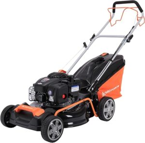 Yard Force Tondeuse à gazon Thermique autopropulsée 125cc de 46cm avec Moteur à essence Briggs & Stratton 450E Series GM B46CK