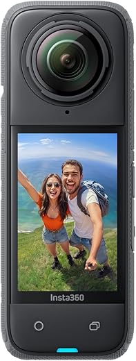 Insta360 X4 - Caméra d'action 360° 8K étanche, vidéo grand angle 4K, effet de perche à selfie invisible, protège-objectifs amovibles, 135 min d'autonomie, édition IA,...